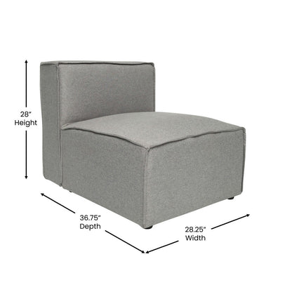 Contemporary Modular Sectional Sofa Armless Middle Chair - 36.75D x 28.25W x 28H