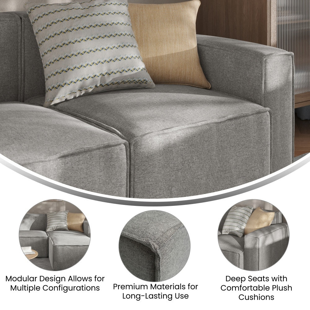 Contemporary Modular Sectional Sofa Right Side Chair with Armrest