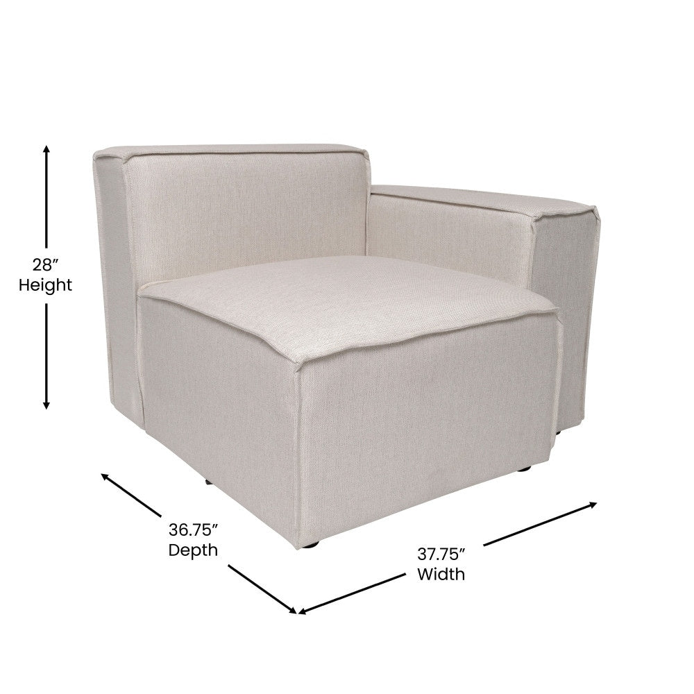 Contemporary Modular Sectional Sofa Right Side Chair with Armrest