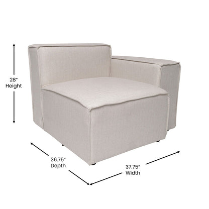 Contemporary Modular Sectional Sofa Right Side Chair with Armrest