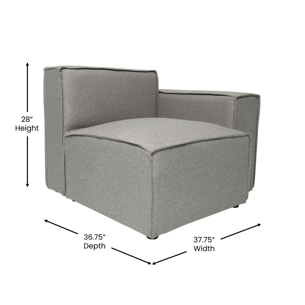 Contemporary Modular Sectional Sofa Right Side Chair with Armrest