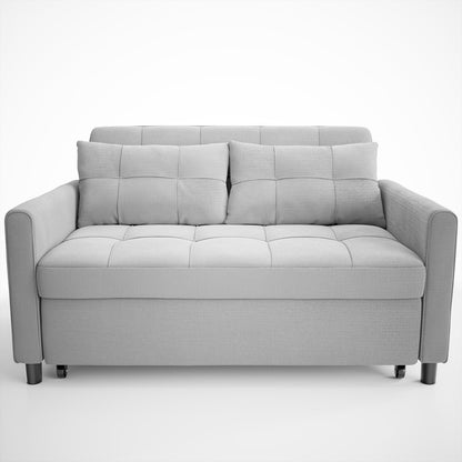 3-in-1 Convertible Sofa Bed Lounger Chaise Loveseat with Pull-up Bed, Velvet / cloth
