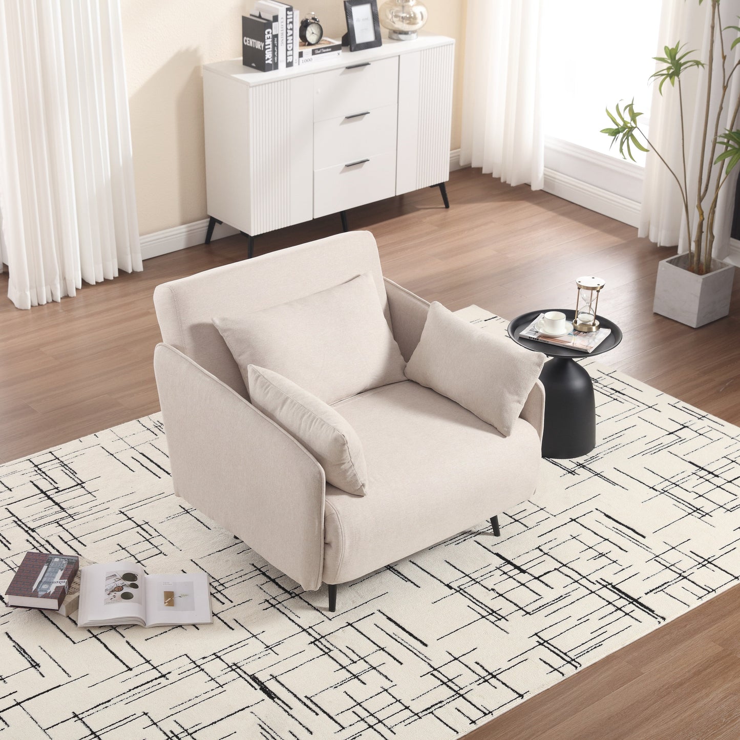Coolmore Multi-Functional Adjustable Sofa, Convertible Lounge Chair And Guest Bed