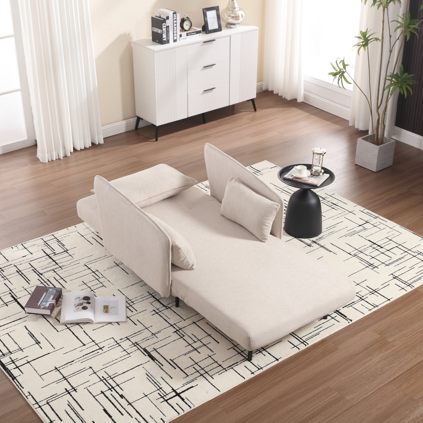 Coolmore Multi-Functional Adjustable Sofa, Convertible Lounge Chair And Guest Bed