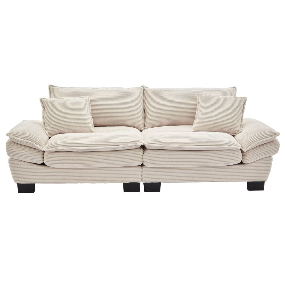 Corduroy Upholstered Deep Seat Sofa