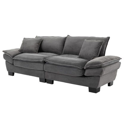 Corduroy Upholstered Deep Seat Sofa