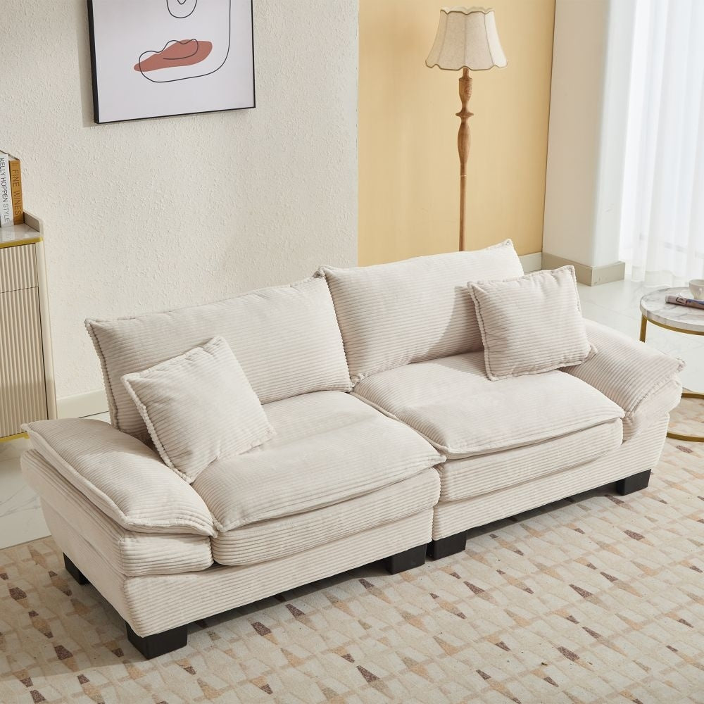 Corduroy Upholstered Deep Seat Sofa