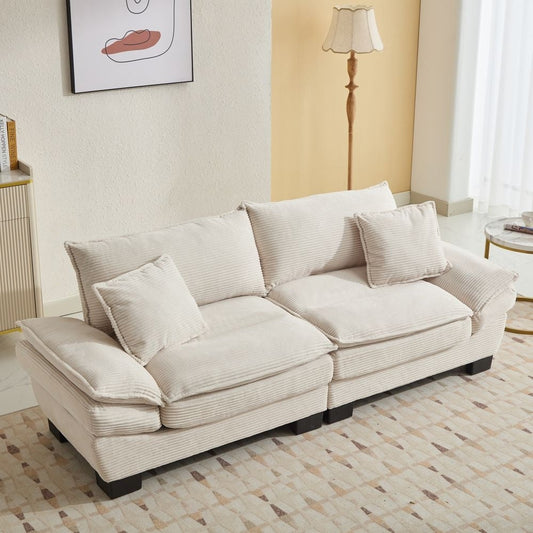 Corduroy Upholstered Deep Seat Sofa