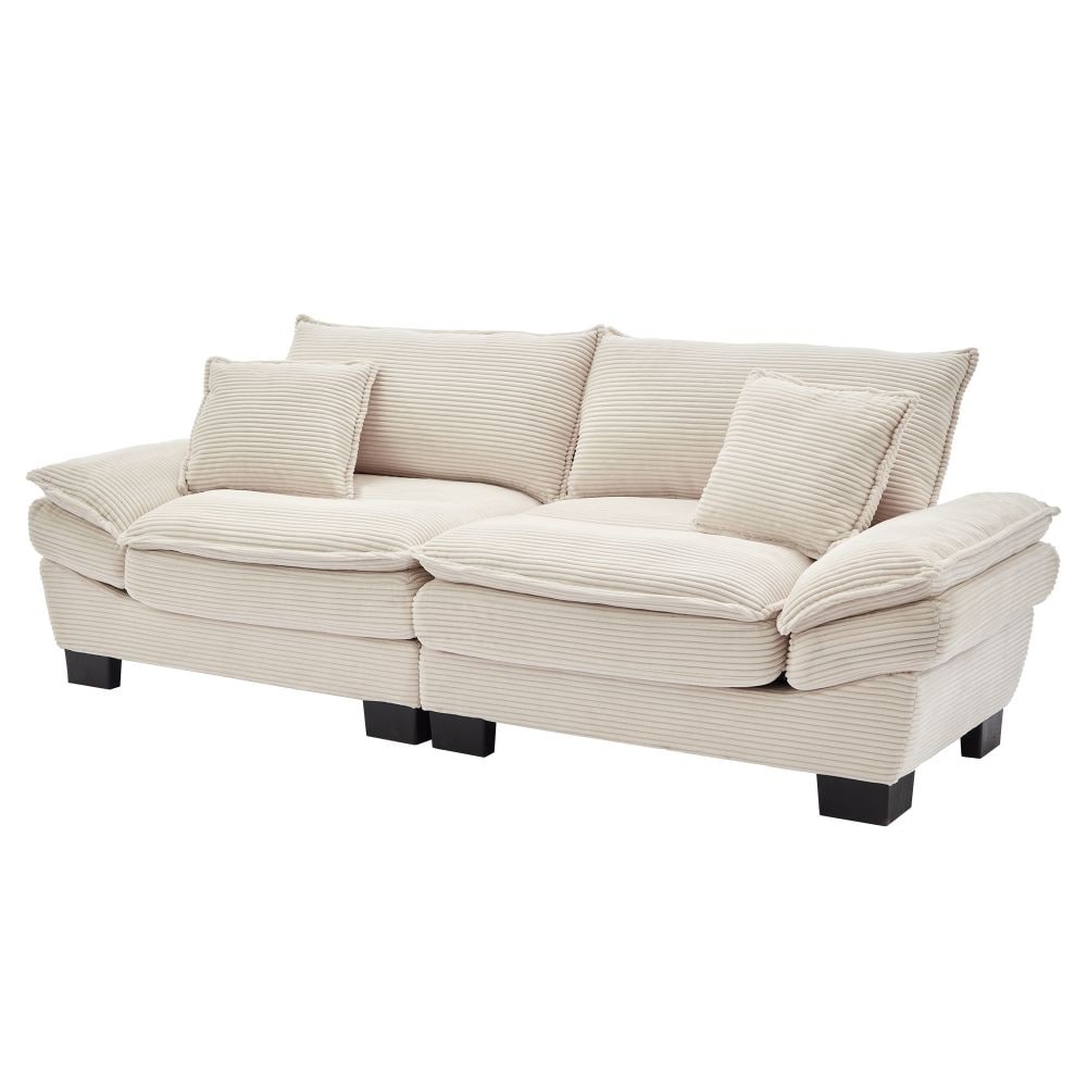 Corduroy Upholstered Deep Seat Sofa