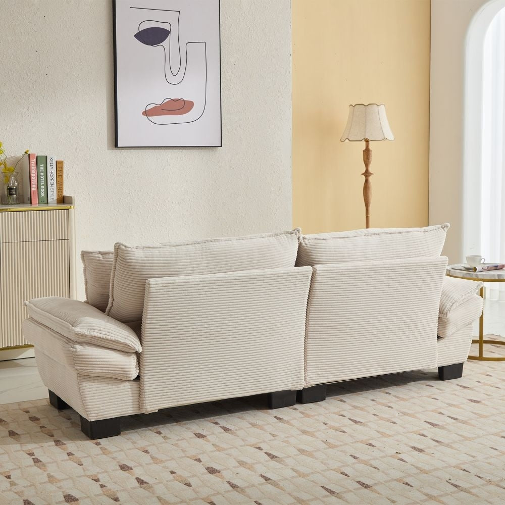 Corduroy Upholstered Deep Seat Sofa