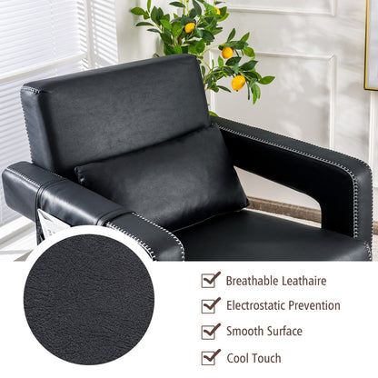Costway Modern Berber Fleece Single Sofa Chair w/ Ottoman & Waist - 31'' x 31'' x 34.5''