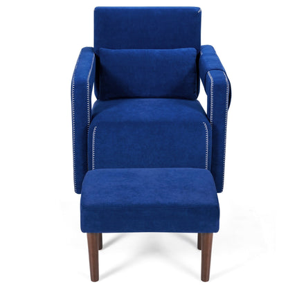 Costway Modern Berber Fleece Single Sofa Chair w/ Ottoman & Waist - 31'' x 31'' x 34.5''