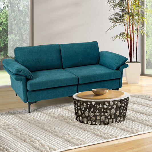 Costway Modern Loveseat Fabric 2-Seat Sofa Couch for Small Space w/ - See Details