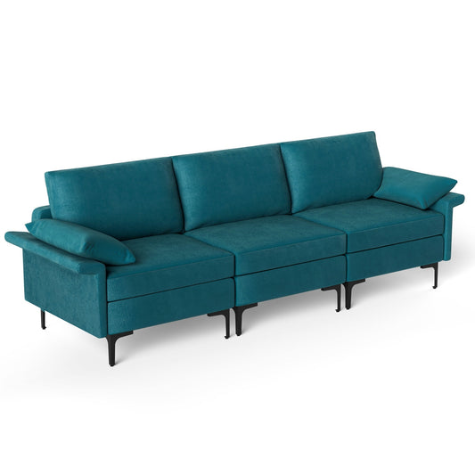 Costway Modern Modular Fabric 3-Seat Sofa Couch Living Room Furniture - See Details