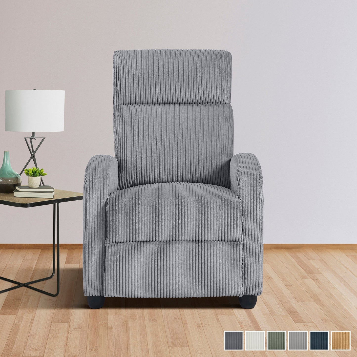 Covelo Corduroy Push Back Reclining Chair