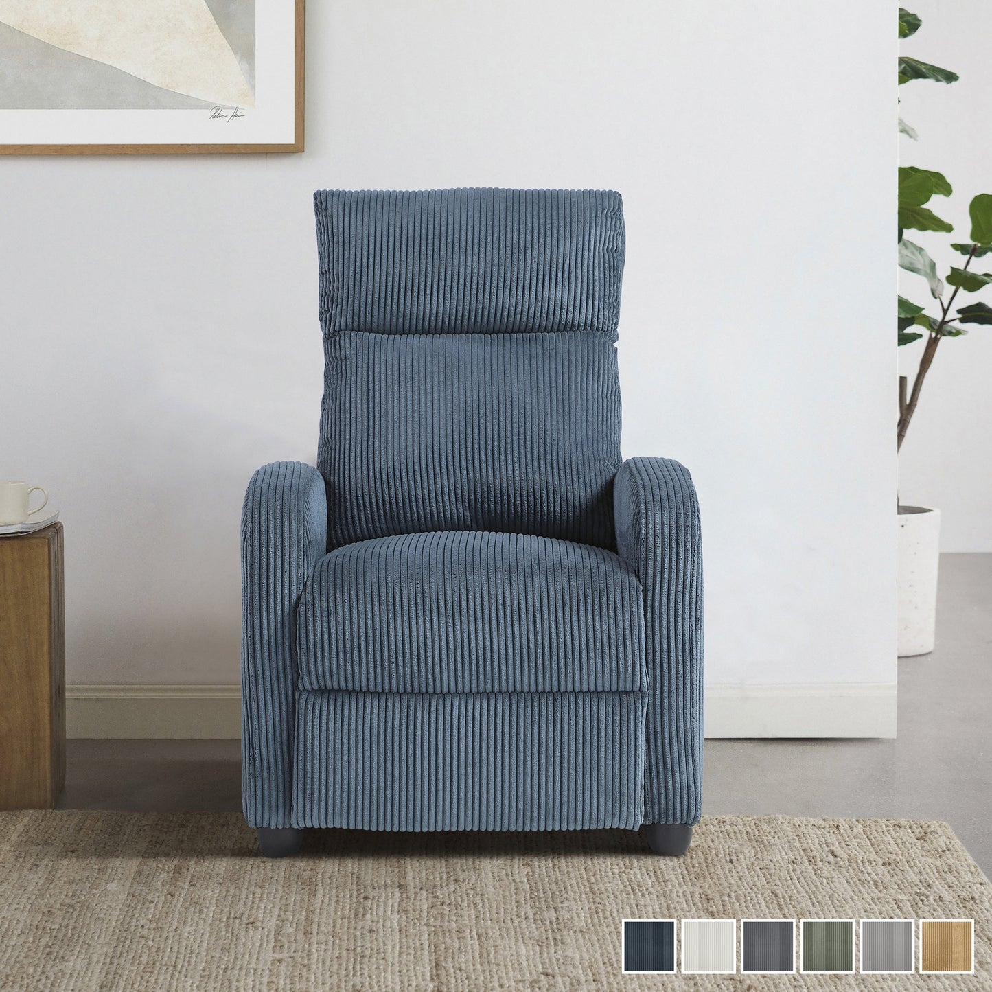 Covelo Corduroy Push Back Reclining Chair