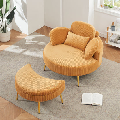 Cozy 43 Single Sofa Chair with 3 Pillows - Comfortable Corduroy Fabric for Meeting Room and Home Use