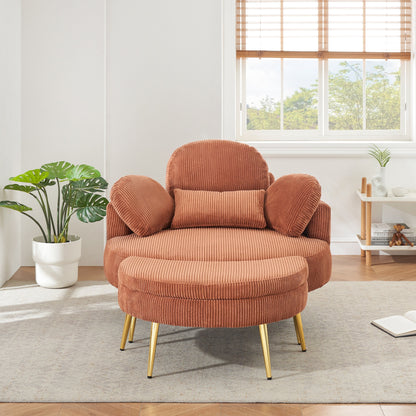 Cozy 43 Single Sofa Chair with 3 Pillows - Comfortable Corduroy Fabric for Meeting Room and Home Use