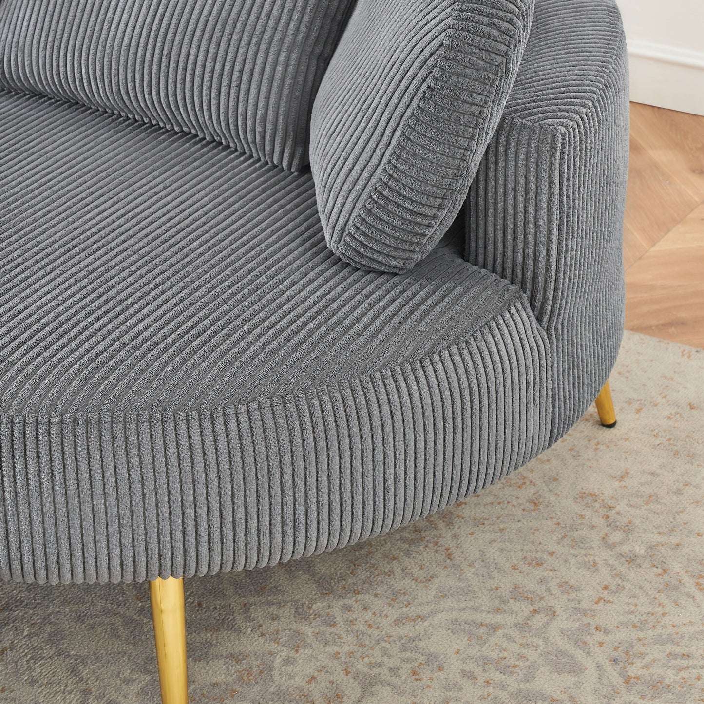 Cozy 43 Single Sofa Chair with 3 Pillows - Comfortable Corduroy Fabric for Meeting Room and Home Use