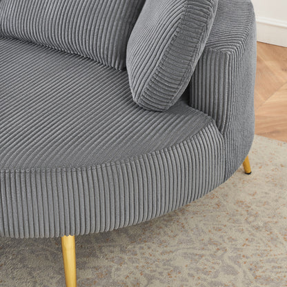 Cozy 43 Single Sofa Chair with 3 Pillows - Comfortable Corduroy Fabric for Meeting Room and Home Use
