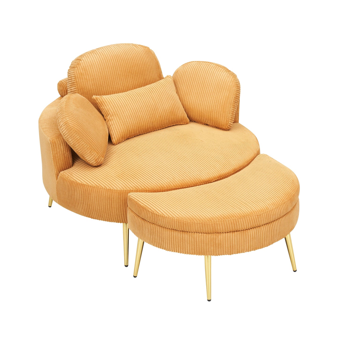 Cozy 43 Single Sofa Chair with 3 Pillows - Comfortable Corduroy Fabric for Meeting Room and Home Use