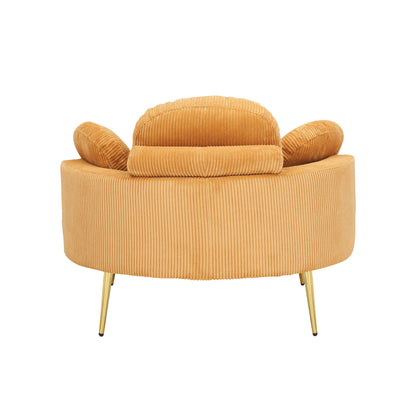 Cozy 43 Single Sofa Chair with 3 Pillows - Comfortable Corduroy Fabric for Meeting Room and Home Use