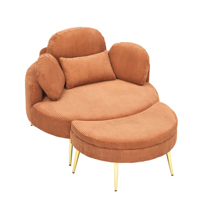Cozy 43 Single Sofa Chair with 3 Pillows - Comfortable Corduroy Fabric for Meeting Room and Home Use