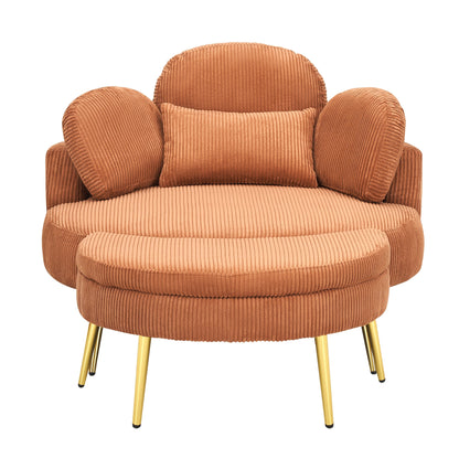 Cozy 43 Single Sofa Chair with 3 Pillows - Comfortable Corduroy Fabric for Meeting Room and Home Use