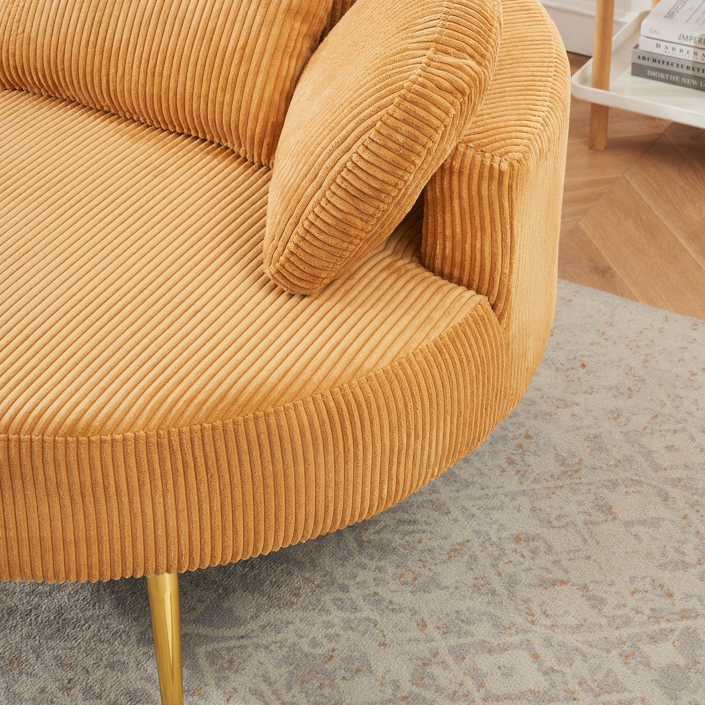 Cozy 43 Single Sofa Chair with 3 Pillows - Comfortable Corduroy Fabric for Meeting Room and Home Use