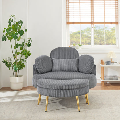 Cozy 43 Single Sofa Chair with 3 Pillows - Comfortable Corduroy Fabric for Meeting Room and Home Use