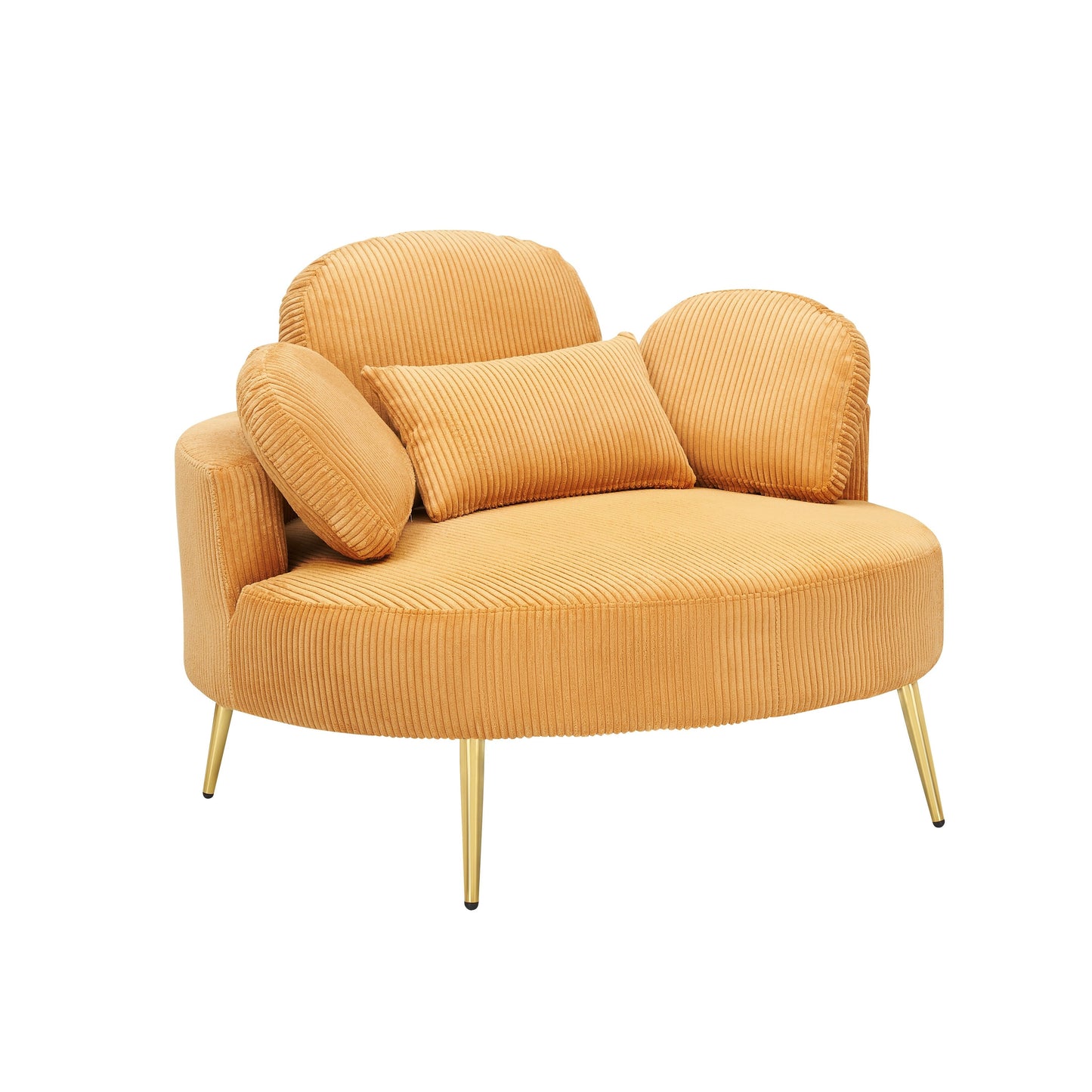 Cozy 43 Single Sofa Chair with 3 Pillows - Comfortable Corduroy Fabric for Meeting Room and Home Use