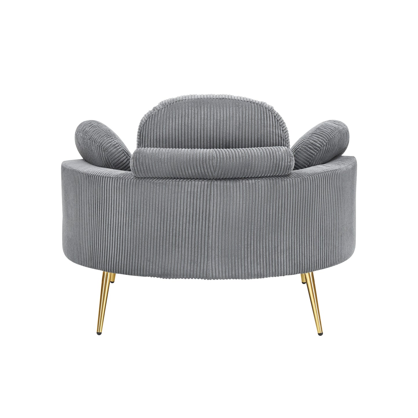 Cozy 43 Single Sofa Chair with 3 Pillows - Comfortable Corduroy Fabric for Meeting Room and Home Use