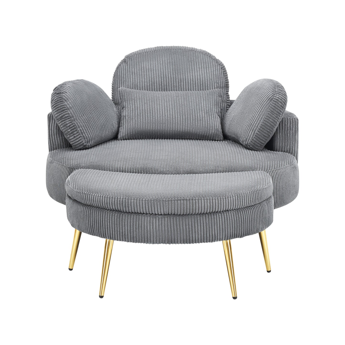 Cozy 43 Single Sofa Chair with 3 Pillows - Comfortable Corduroy Fabric for Meeting Room and Home Use