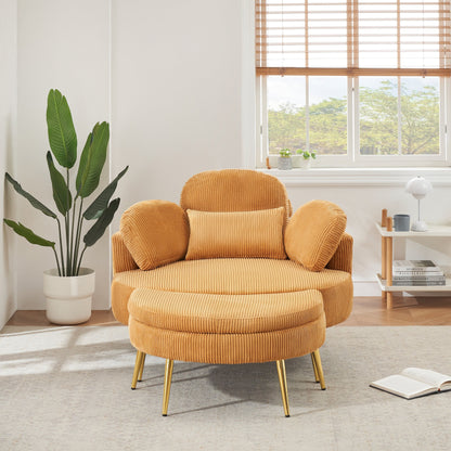 Cozy 43 Single Sofa Chair with 3 Pillows - Comfortable Corduroy Fabric for Meeting Room and Home Use