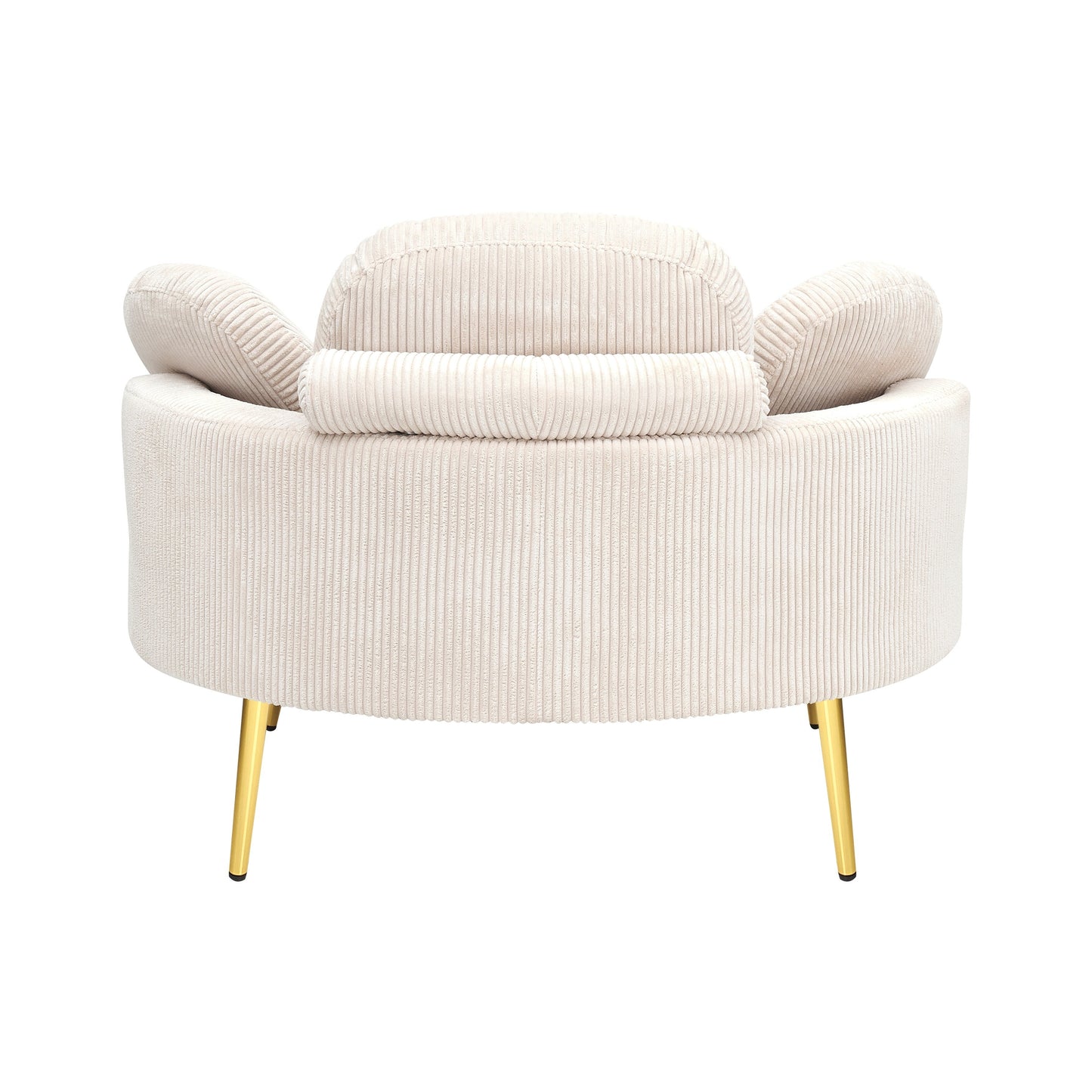 Cozy 43 Single Sofa Chair with 3 Pillows - Comfortable Corduroy Fabric for Meeting Room and Home Use