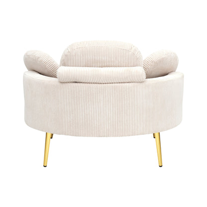 Cozy 43 Single Sofa Chair with 3 Pillows - Comfortable Corduroy Fabric for Meeting Room and Home Use