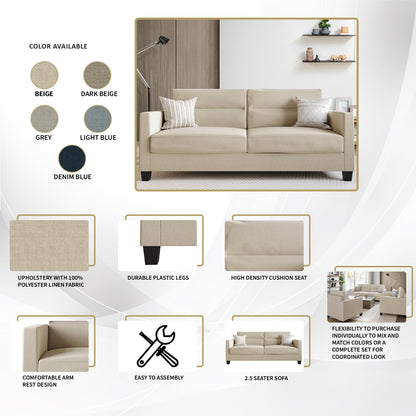 CraftPorch Clean and Minimalist Linen Upholstered Sofa