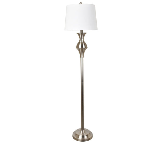 Crestview Collection Murray 60 Silver Metal Floor Lamp - 14x14x60.5