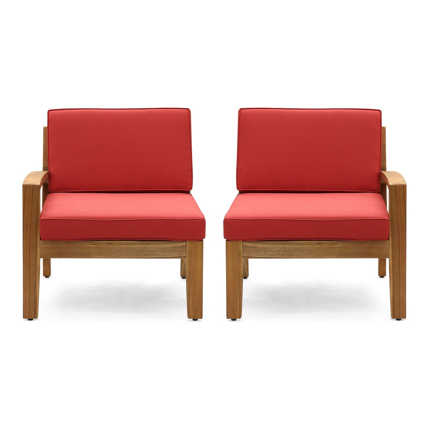Creta Left and Right Arm Sofa Chair Set, 30 Inch Detachable, Red Brown
