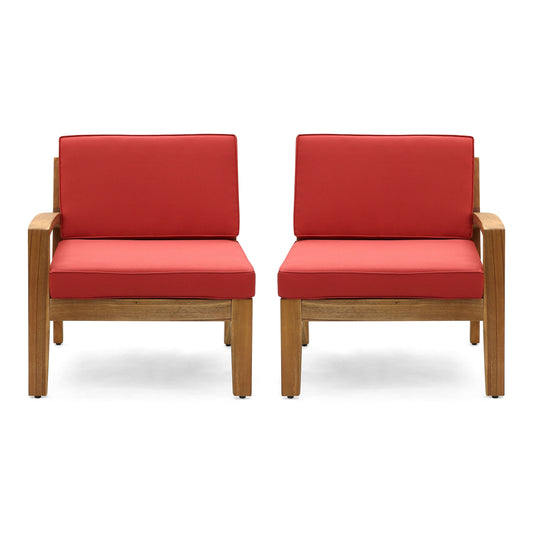 Creta Left and Right Arm Sofa Chair Set, 30 Inch Detachable, Red Brown