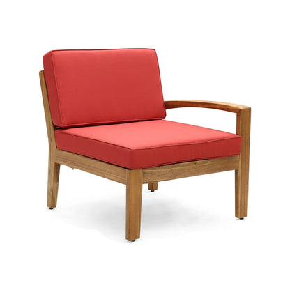 Creta Left and Right Arm Sofa Chair Set, 30 Inch Detachable, Red Brown