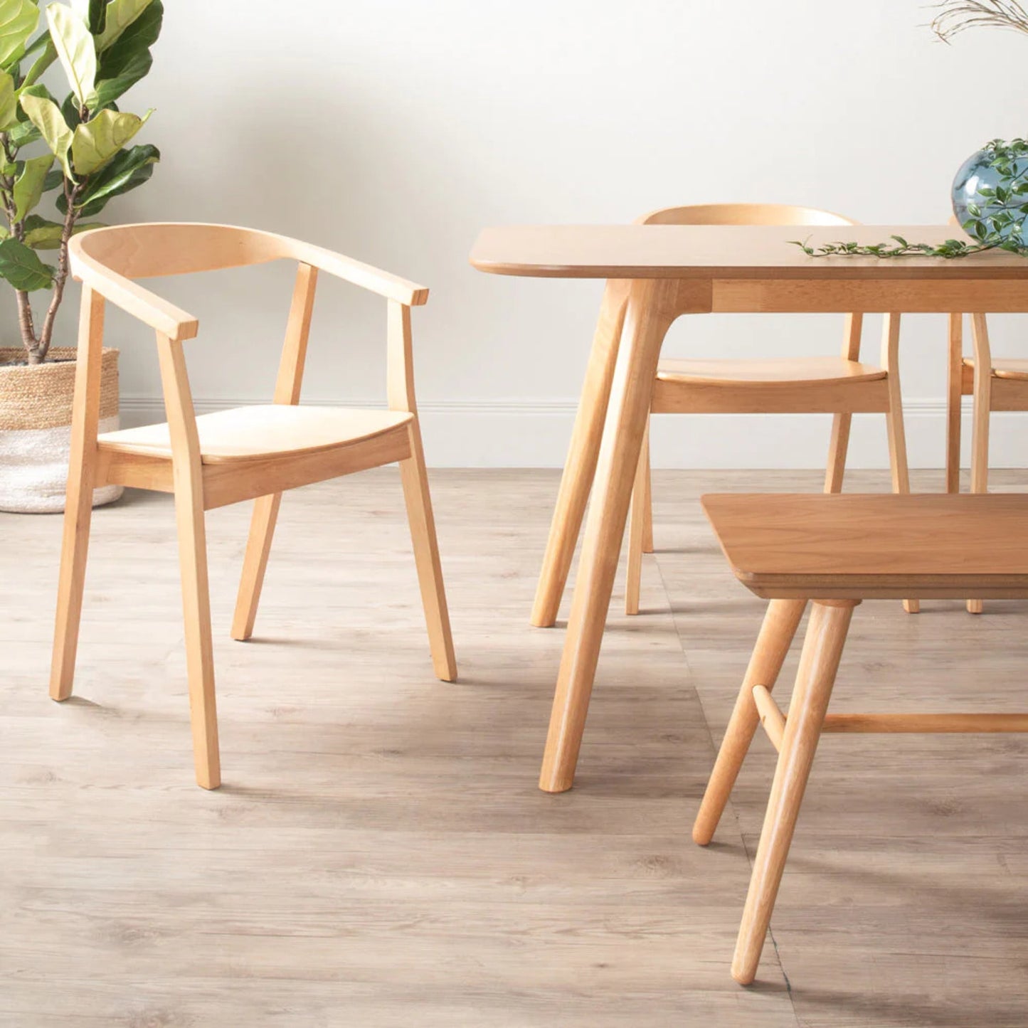 Alvin Wooden Indoor Bench - Natural