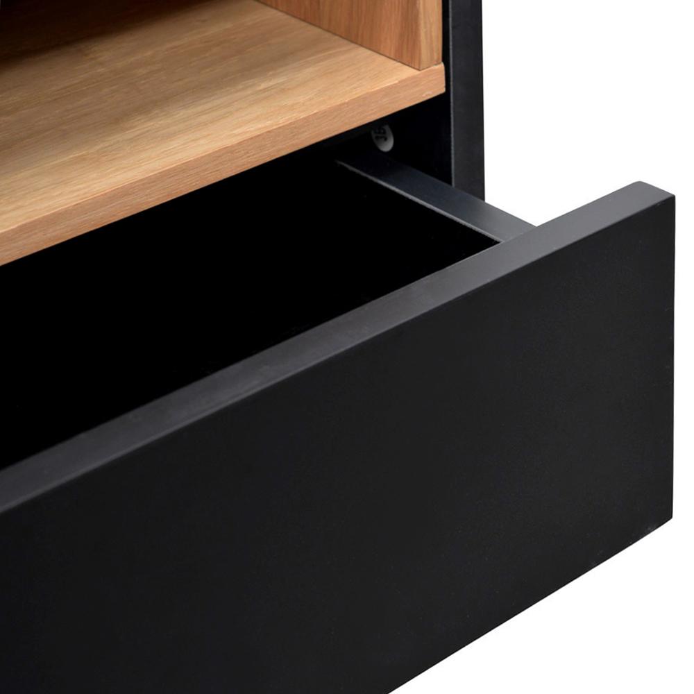 Anthony Wooden Bedside Table - Black