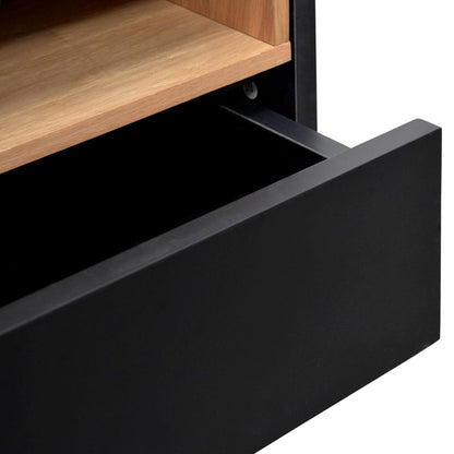 Anthony Wooden Bedside Table - Black