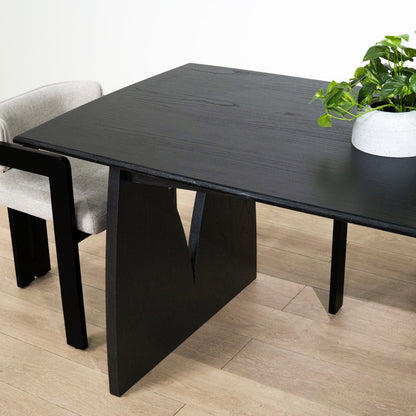 Amano 1.8m Elm Dining Table - Full Black