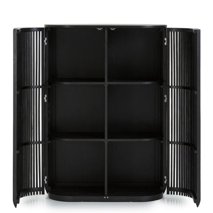 Arvena 1.35m (H) High Board Unit - Black Stain