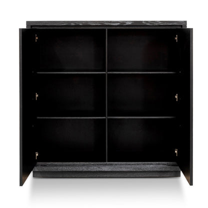 Bonnie 2 Doors Wooden Storage Cabinet - Textured Espresso Black
