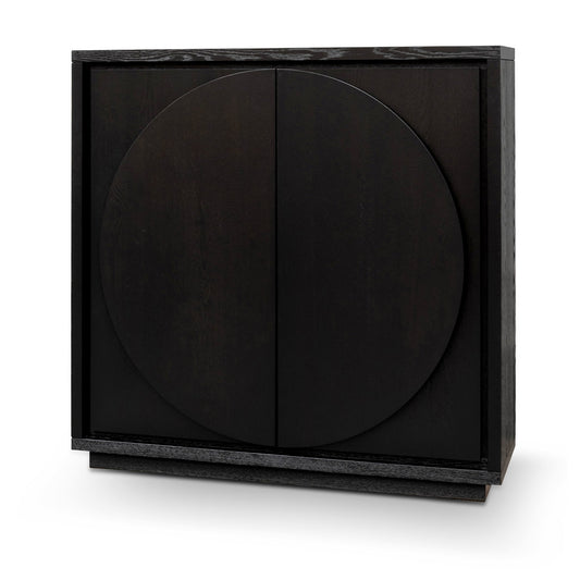 Bonnie 2 Doors Wooden Storage Cabinet - Textured Espresso Black