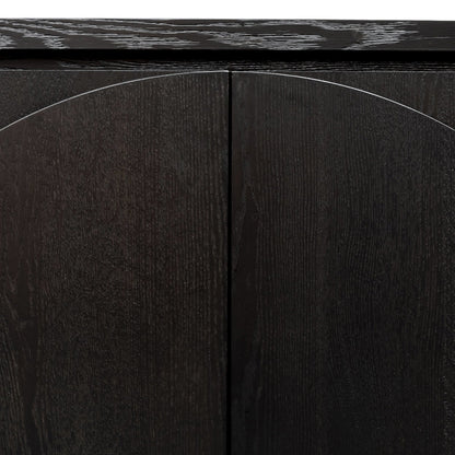 Bonnie 2 Doors Wooden Storage Cabinet - Textured Espresso Black