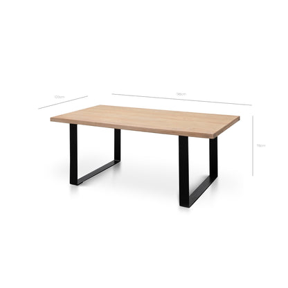 Dalton Reclaimed Wood 1.98m Dining Table - Rustic Natural